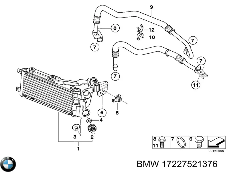 17227521376 BMW Радіатор масляний