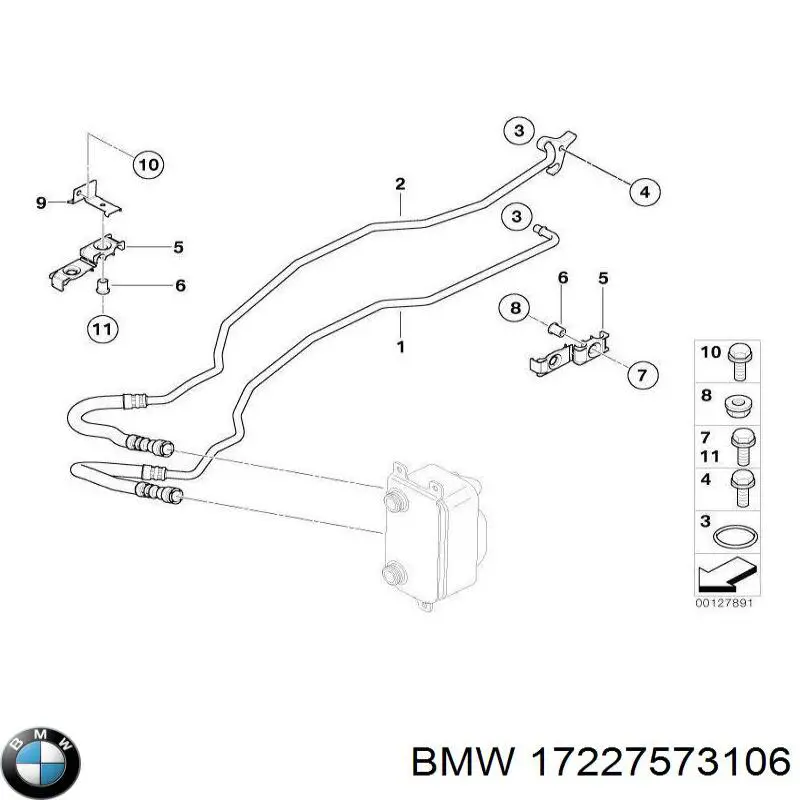 Відводна труба масляного радіатора на BMW 6 (E64)