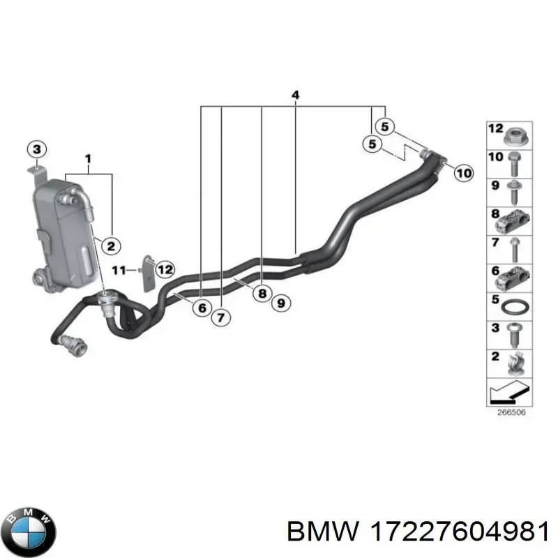 Трубка масляного радіатора АКПП, здвоєна BMW 17227604981 ціна, від 14.17 USD