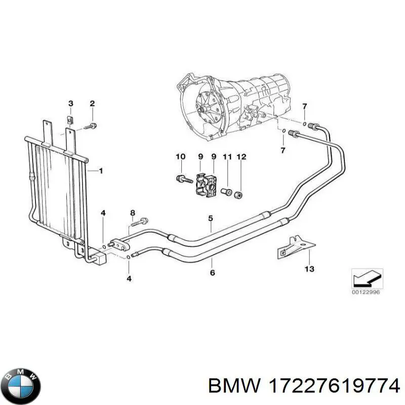 Трубка/шланг масляного радіатора, від блоку до радіатора BMW 17227619774 ціна, від 62.08 USD