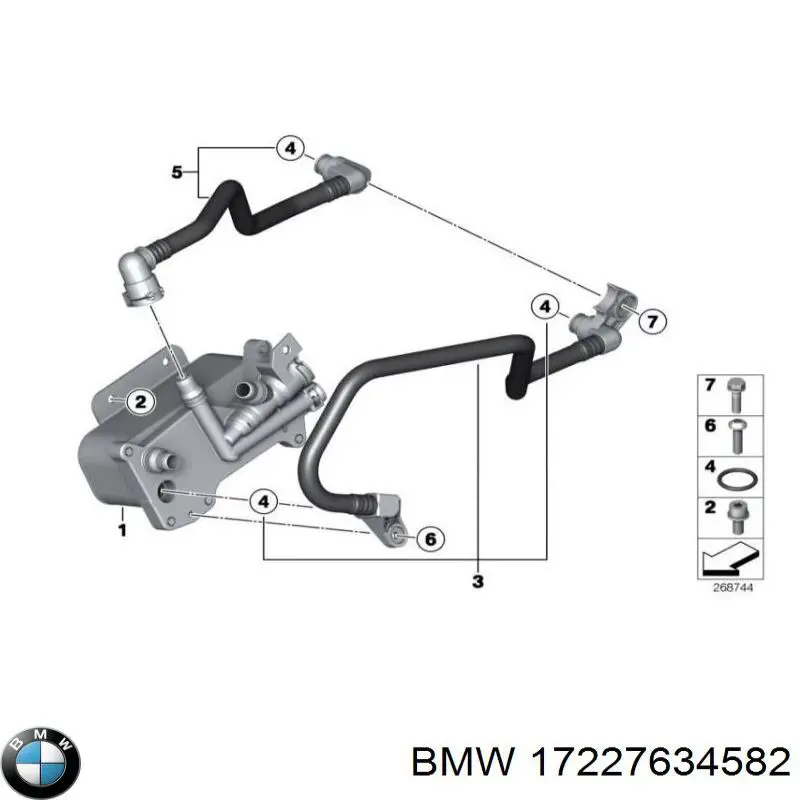 Трубка/шланг охолодження АКПП, обратка BMW 17227634582 ціна, від 25.40 USD