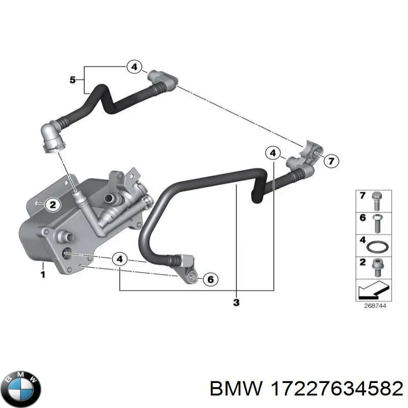 17227634582 BMW Трубка/шланг охолодження АКПП, обратка
