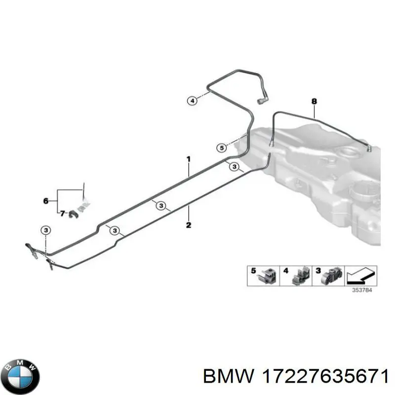 Трубка/шланг масляного радіатора, від блоку до радіатора BMW 17227635671 ціна, від 12.67 USD