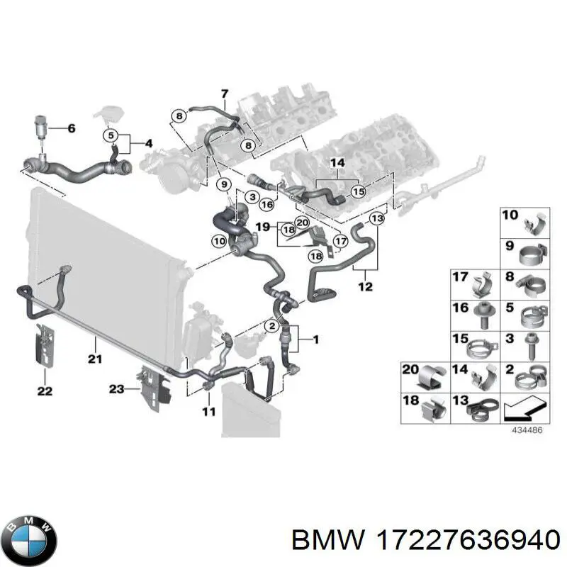 17227636940 BMW Трубка високого тиску маслорегулятора