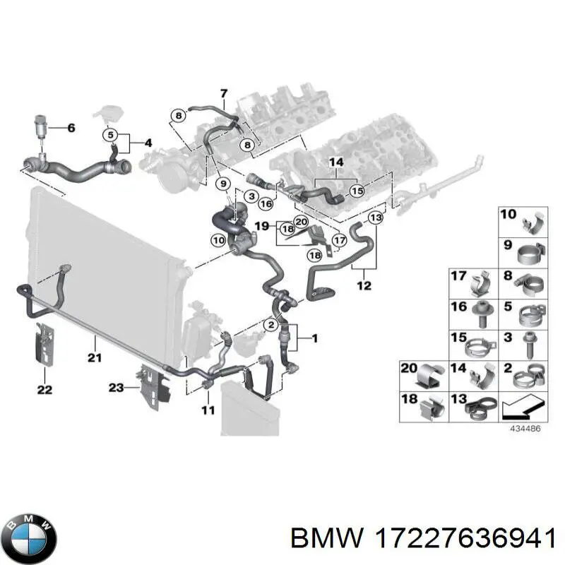 Зворотка масляного радіатора, низького тиску BMW 17227636941 ціна, від 63.35 USD