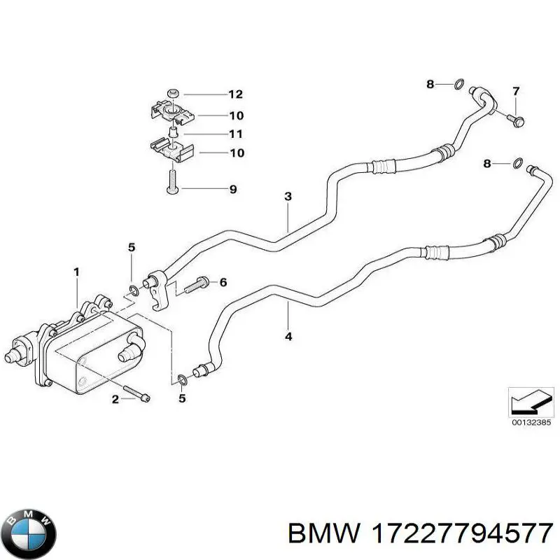 Купити 17227794577 BMW Трубка/шланг масляного радіаторазворотка/низького тиску