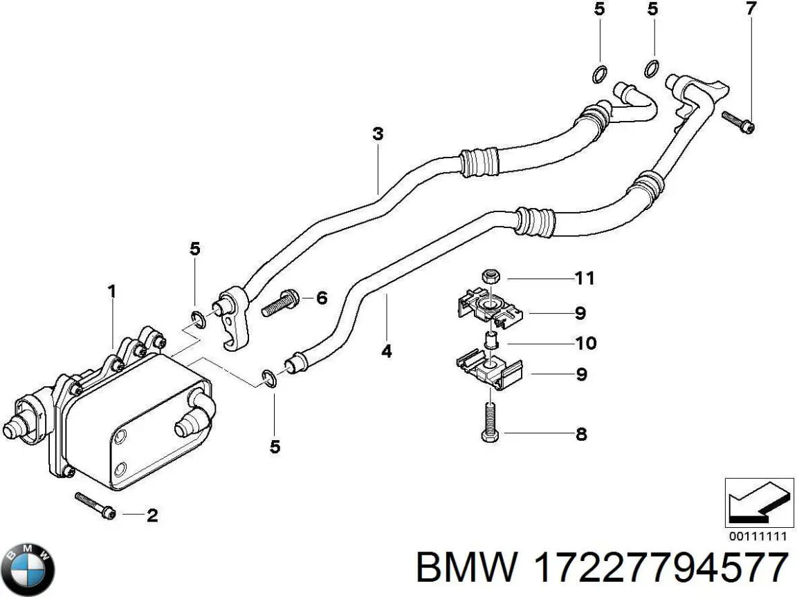 Зворотка масляного радіатора, низького тиску BMW 17227794577 ціна, від 13.89 USD