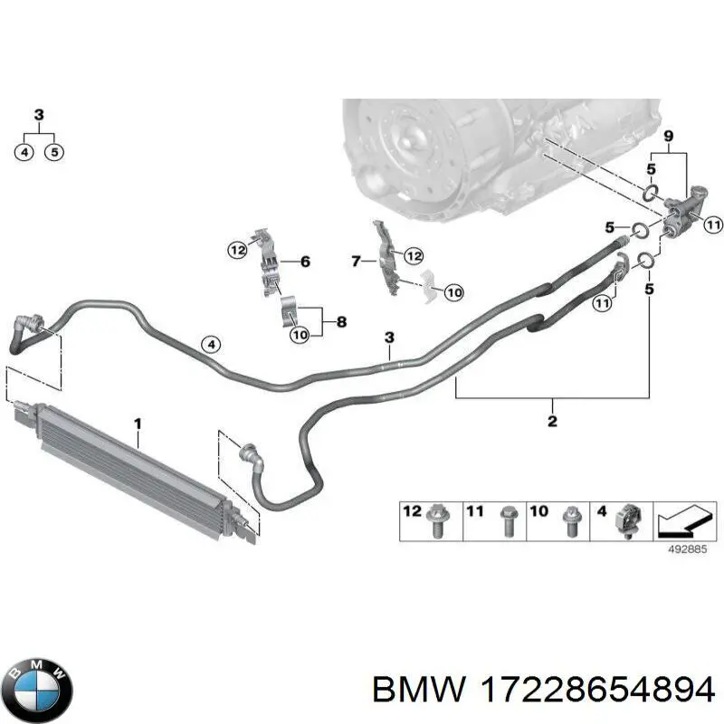  Трубка/шланг охолодження АКПП, обратка BMW 3 