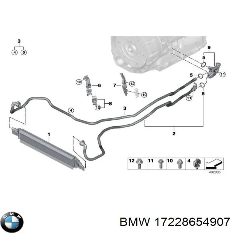 Шланг охолодження автоматичної коробки передач BMW 17228654907 ціна, від 79.80 USD