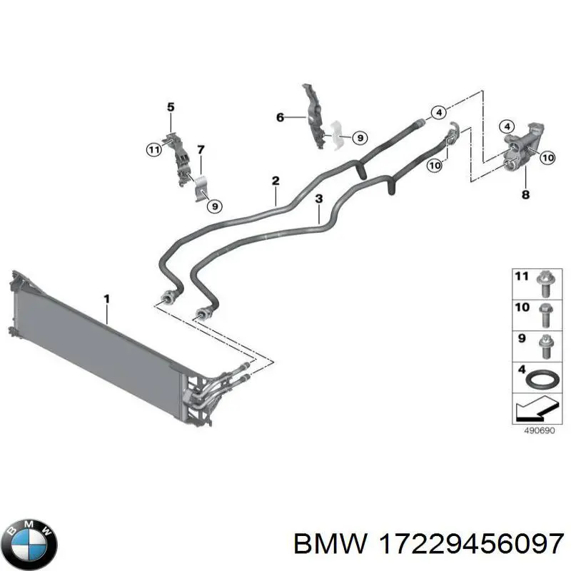 Трубка масляного радіатора АКПП, нижня на BMW X6 (G06, F96)
