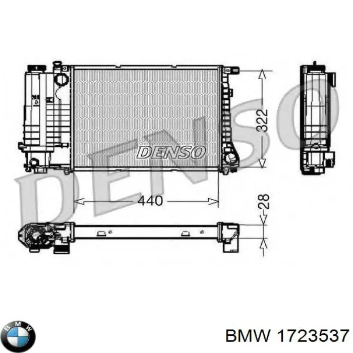 Радіатор охолодження двигуна 1723537 BMW