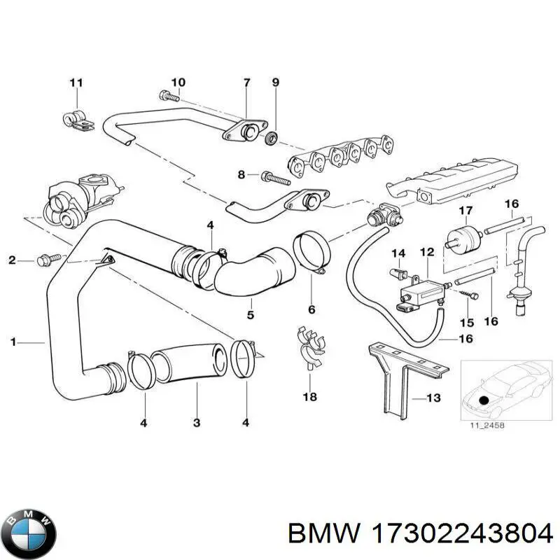 Купити 17302243804 BMW Клапан перетворювач тиску наддуву (соленоїд)