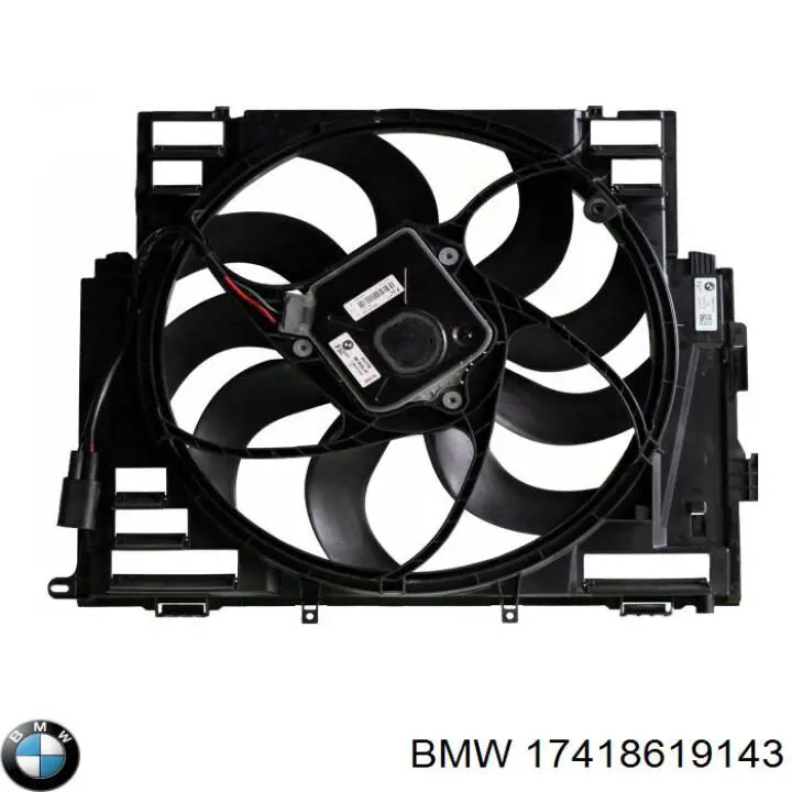 17418619143 BMW дифузор радіатора охолодження, в зборі з двигуном і крильчаткою