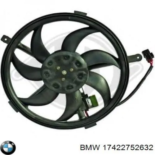 Купити 17422752632 BMW Дифузор радіатора охолодження, в зборі з двигуном і крильчаткою