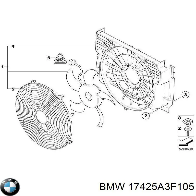 Купити 7801993 BMW Дифузор радіатора охолодження, в зборі з двигуном і крильчаткою