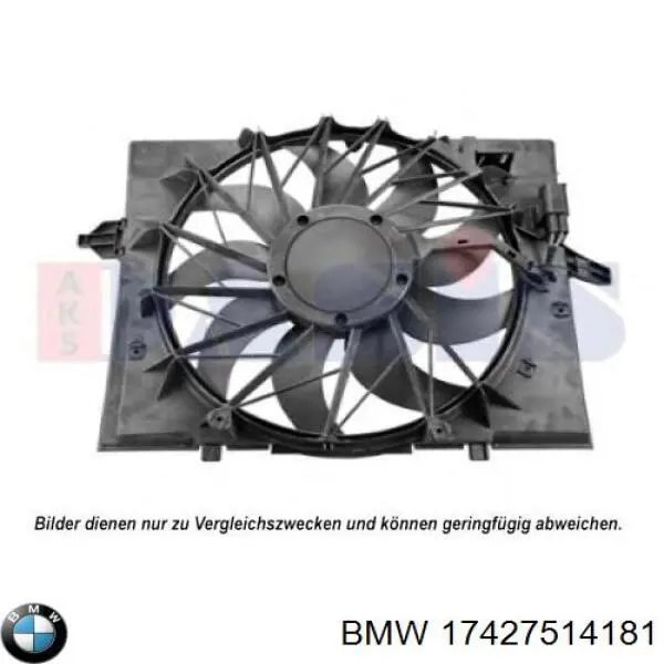 17427514181 BMW дифузор радіатора охолодження, в зборі з двигуном і крильчаткою