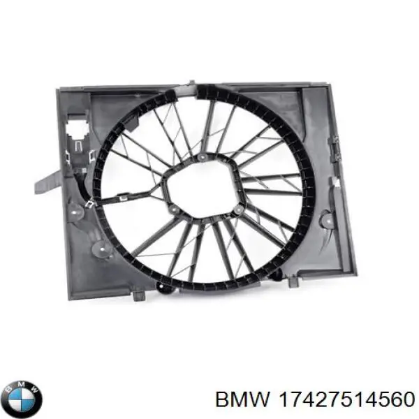 17427514560 BMW дифузор радіатора охолодження, в зборі з двигуном і крильчаткою