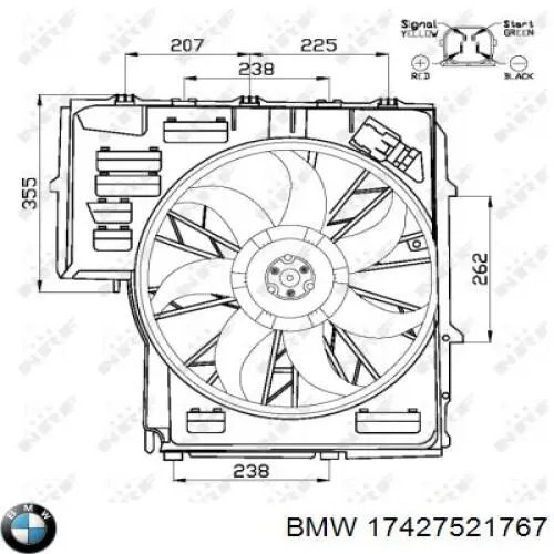 Купити 17427521767 BMW Дифузор радіатора охолодження, в зборі з двигуном і крильчаткою