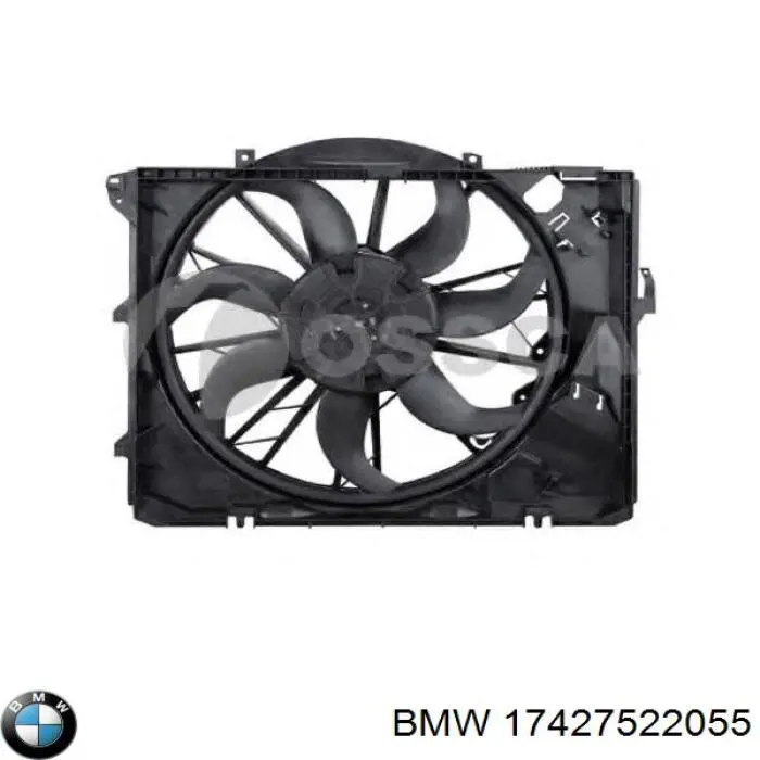 17427522055 BMW дифузор радіатора охолодження, в зборі з двигуном і крильчаткою