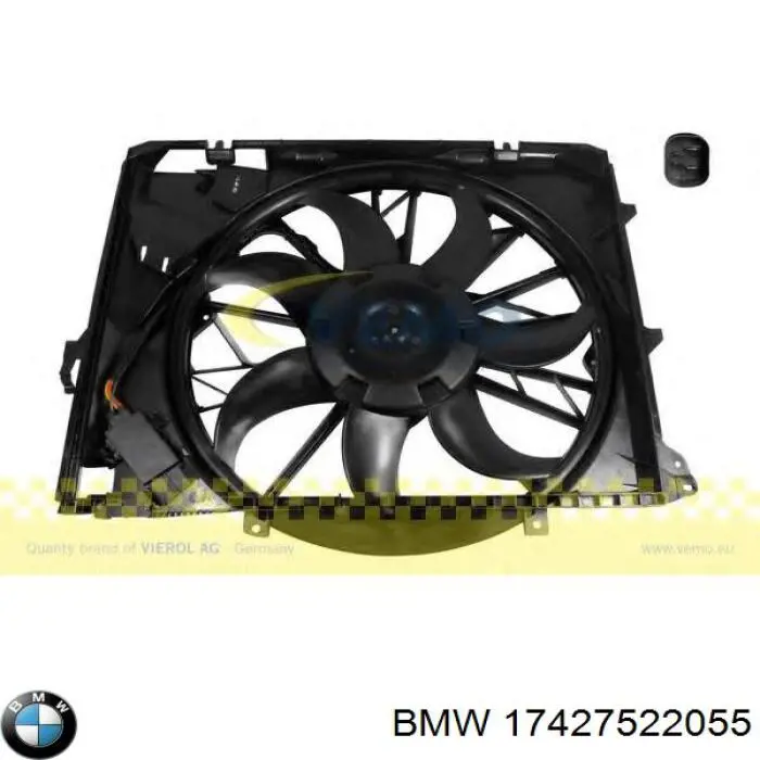 Купити 17427522055 BMW Дифузор радіатора охолодження, в зборі з двигуном і крильчаткою