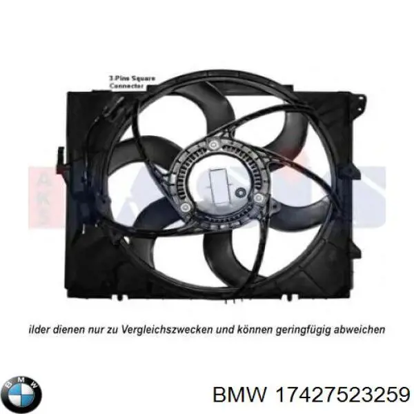 17427523259 BMW дифузор радіатора охолодження, в зборі з двигуном і крильчаткою