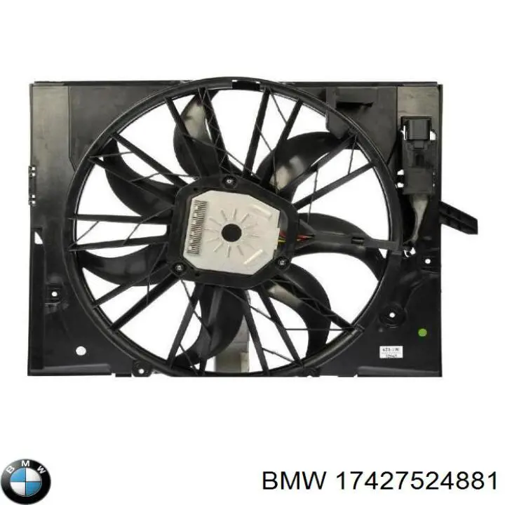 17427524881 BMW дифузор радіатора охолодження, в зборі з двигуном і крильчаткою