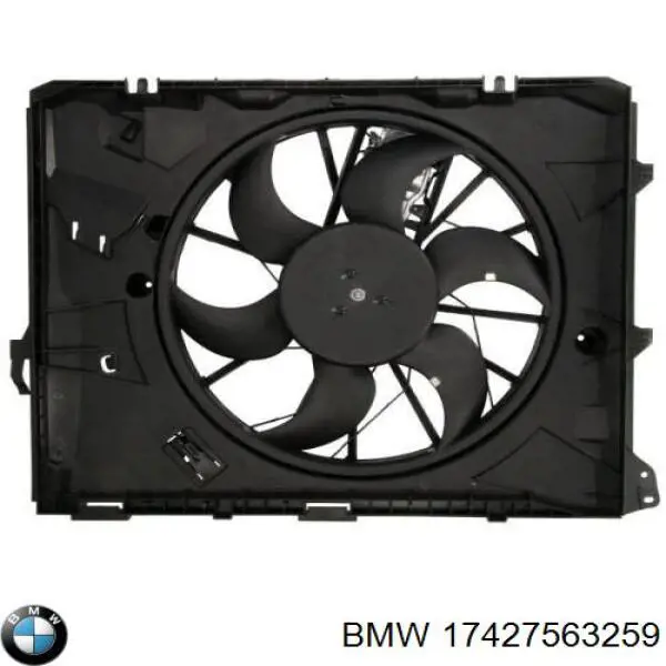 17427563259 BMW дифузор радіатора охолодження, в зборі з двигуном і крильчаткою