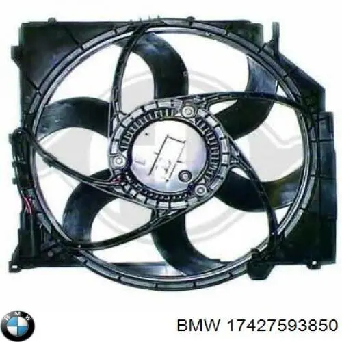 Купити 17427593850 BMW Дифузор радіатора охолодження, в зборі з двигуном і крильчаткою