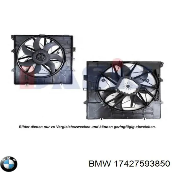 17427593850 BMW Дифузор радіатора охолодження, в зборі з мотором і крильчаткою