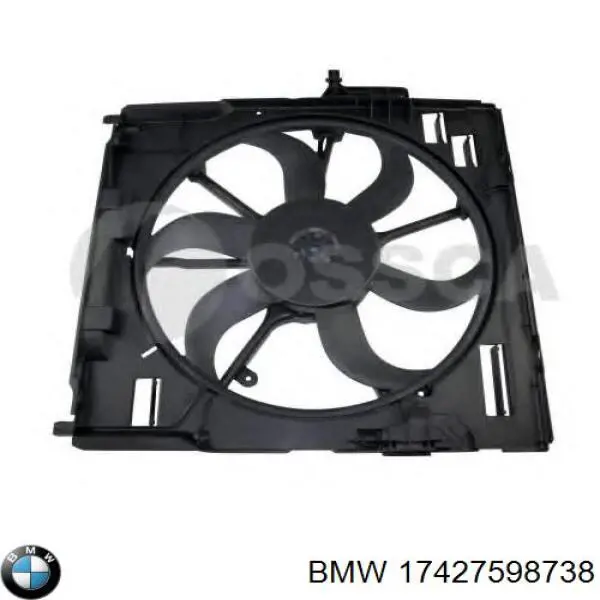 Купити 17427598738 BMW Дифузор радіатора охолодження, в зборі з двигуном і крильчаткою
