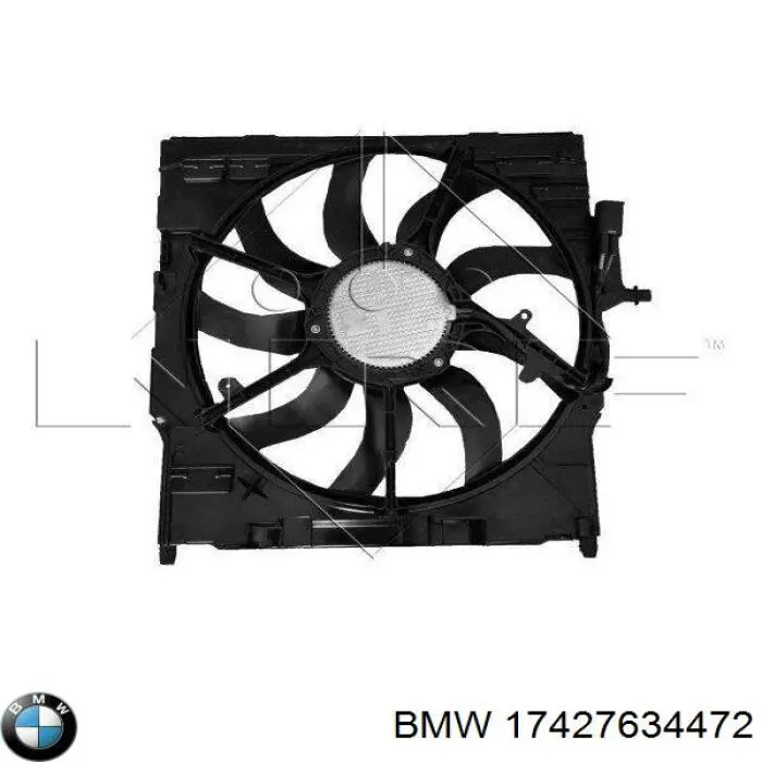 17427634472 BMW Дифузор радіатора охолодження, в зборі з мотором і крильчаткою