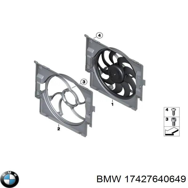 Дифузор (кожух) радіатора охолодження BMW 17427640649 ціна, від 261.08 USD