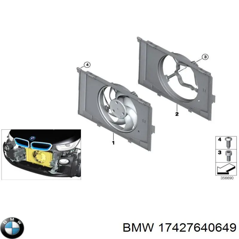 17427640649 BMW Облицювання рамки радіатора