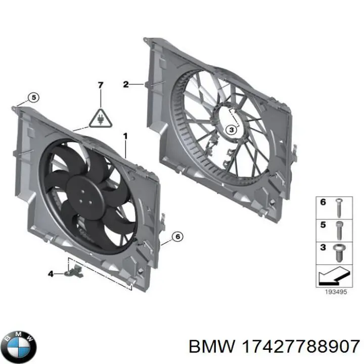 Дифузор радіатора охолодження, в зборі з двигуном і крильчаткою BMW 17427788907 ціна, від 152.03 USD