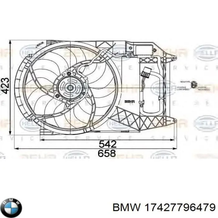 Дифузор радіатора охолодження, в зборі з двигуном і крильчаткою BMW 17427796479 ціна, від 162.31 USD