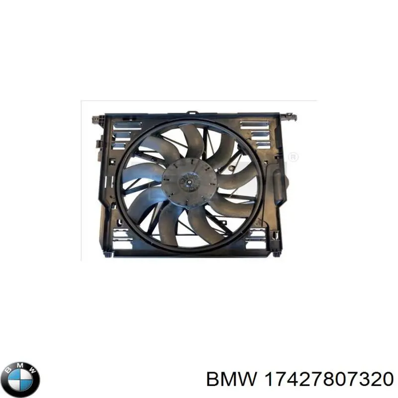 17427807320 BMW дифузор радіатора охолодження, в зборі з двигуном і крильчаткою