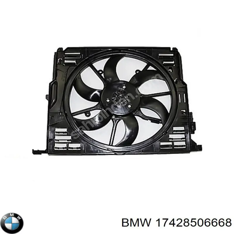 17428506668 BMW дифузор радіатора охолодження, в зборі з двигуном і крильчаткою