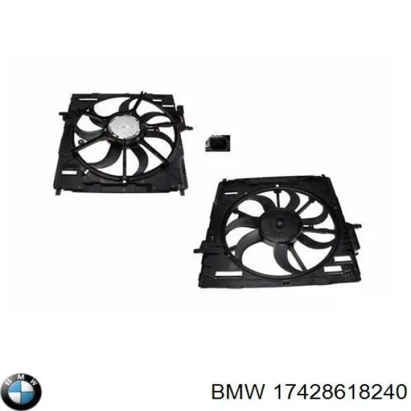 Купити 17428618240 BMW Дифузор радіатора охолодження, в зборі з двигуном і крильчаткою