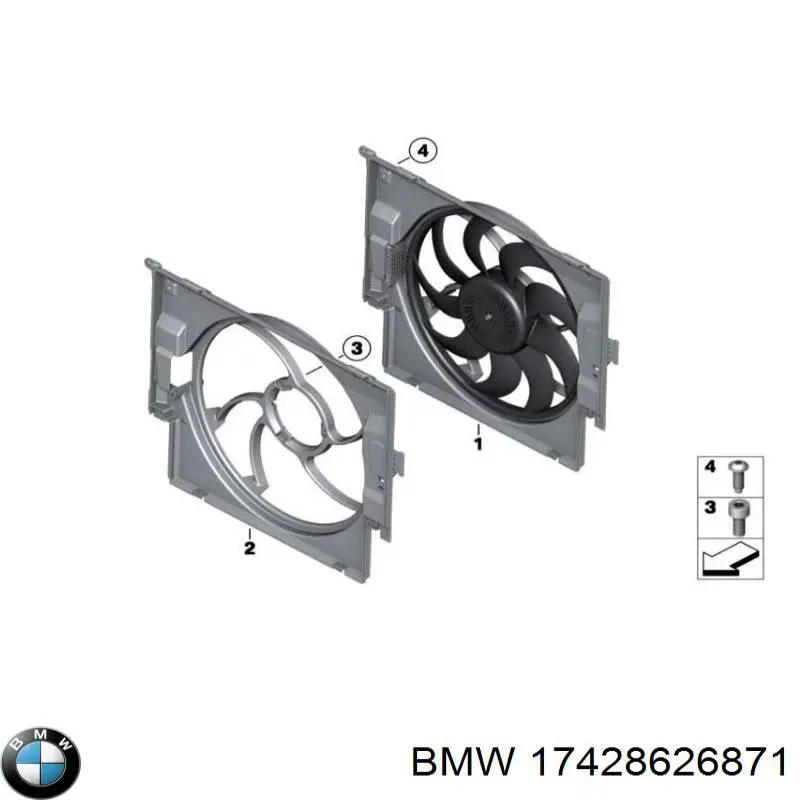 Дифузор (кожух) радіатора охолодження BMW 17428626871 ціна, від 234.91 USD