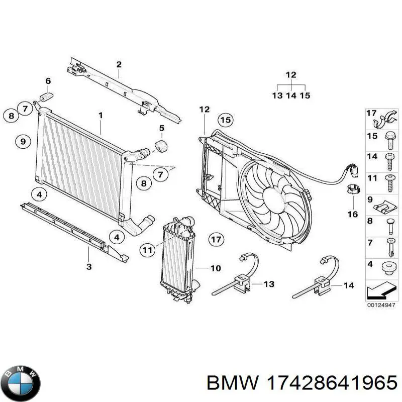 Дифузор радіатора охолодження, в зборі з двигуном і крильчаткою BMW 17428641965 ціна, від 255.92 USD