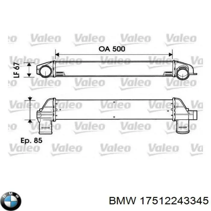 Купити 17512243345 BMW Радіатор интеркуллера