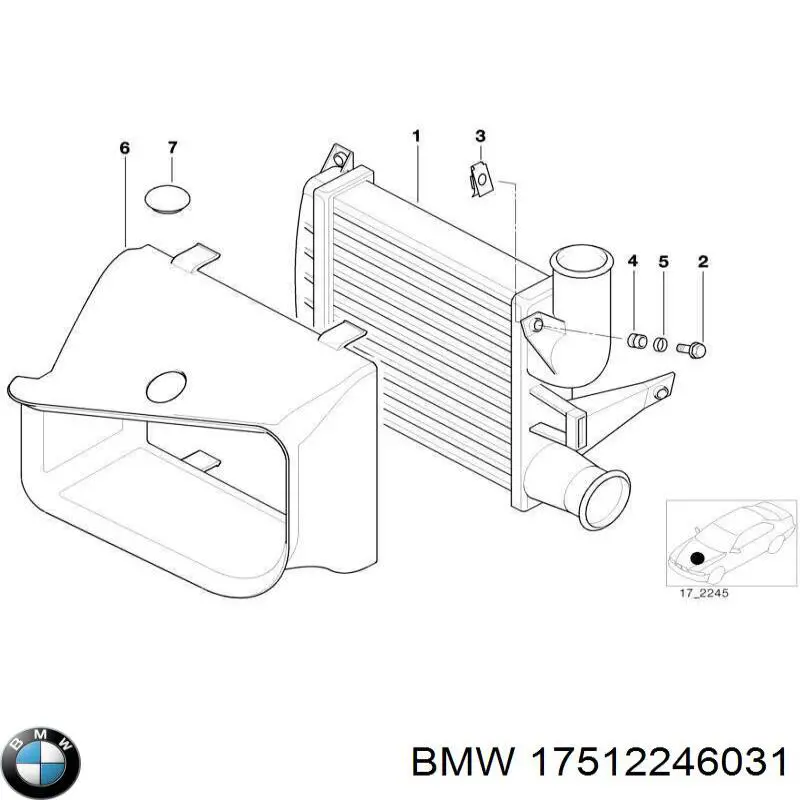 Охолоджувач наддувочного повітря на BMW 5 (E39)