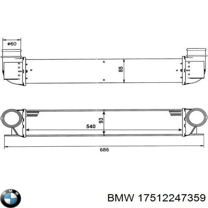 17512247359 BMW радіатор интеркуллера