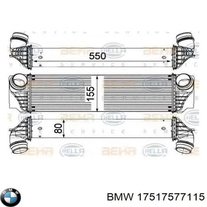 Система охолодження наддувочного повітря BMW 17517577115 ціна, від 82.35 USD