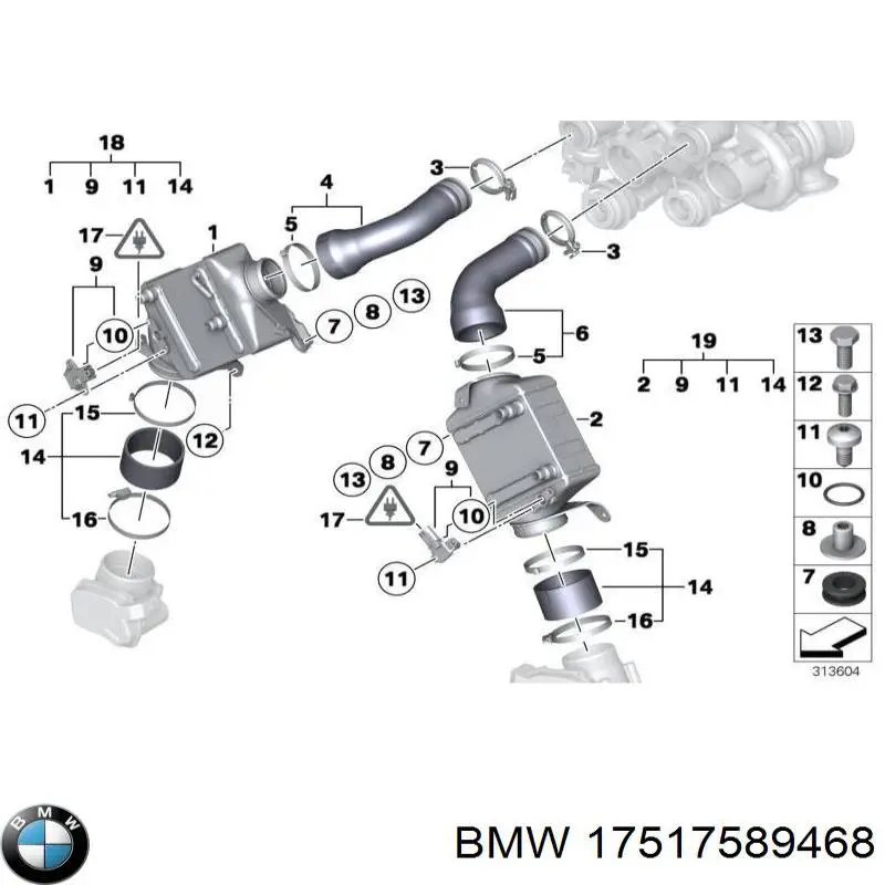 17517589468 BMW радіатор интеркуллера
