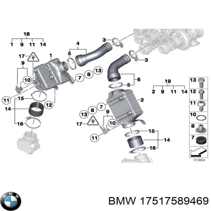 Система охолодження наддувочного повітря BMW 17517589469 ціна, від 89.44 USD
