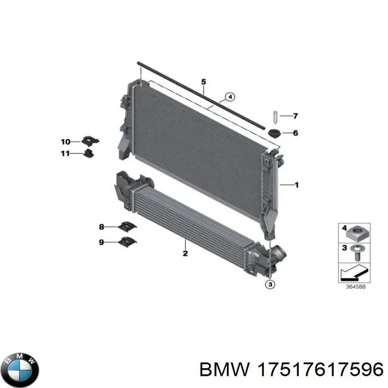 17517617596 BMW Охолоджувач наддувочного повітря
