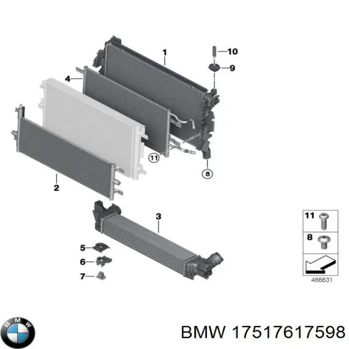 17517617598 BMW радіатор интеркуллера