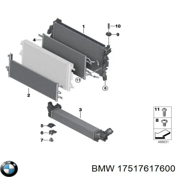 17517617600 BMW радіатор интеркуллера