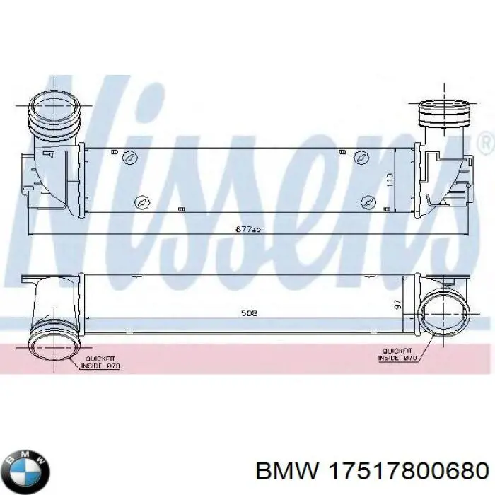 Система охолодження наддувочного повітря BMW 17517800680 ціна, від 178.16 USD